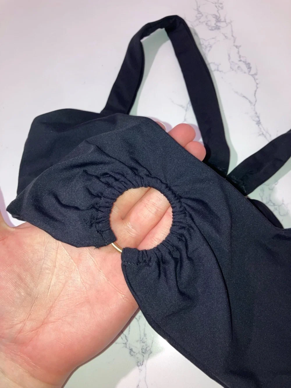 L*Space Julia Black Cutout Ring Bikini Top - size M - Picture 8 of 10